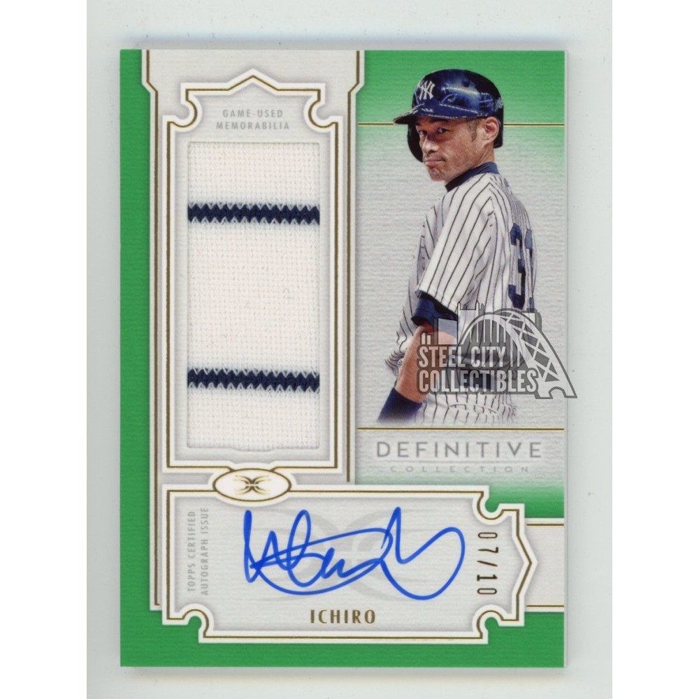 Ichiro 2020 Topps Definitive Autograph Jersey Card #DARC-ICH 07/10
