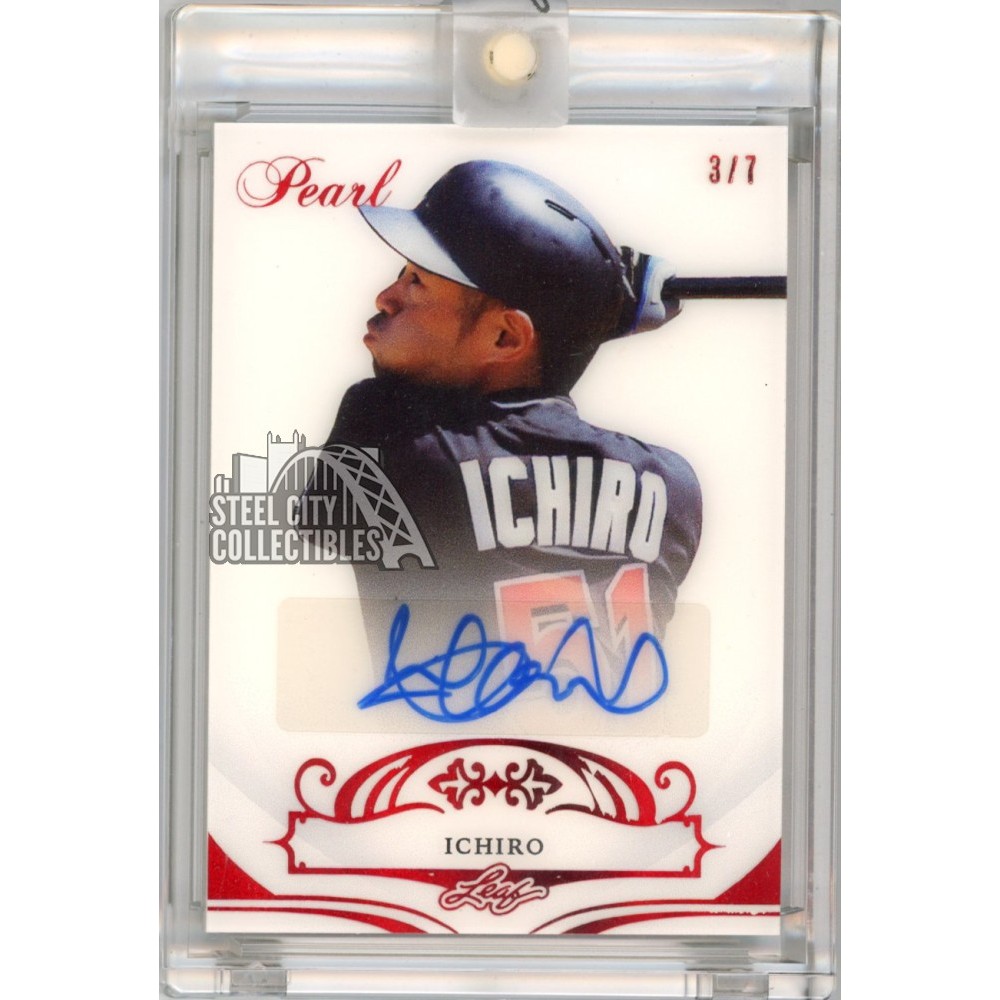 Ichiro 2018 Leaf Pearl Red Autograph Card #AU-I1 3/7 | Steel City