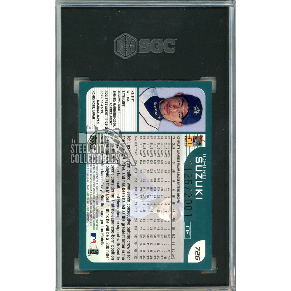 Ichiro Suzuki 2001 Topps Gold Rookie Card RC 1125/2001 #726