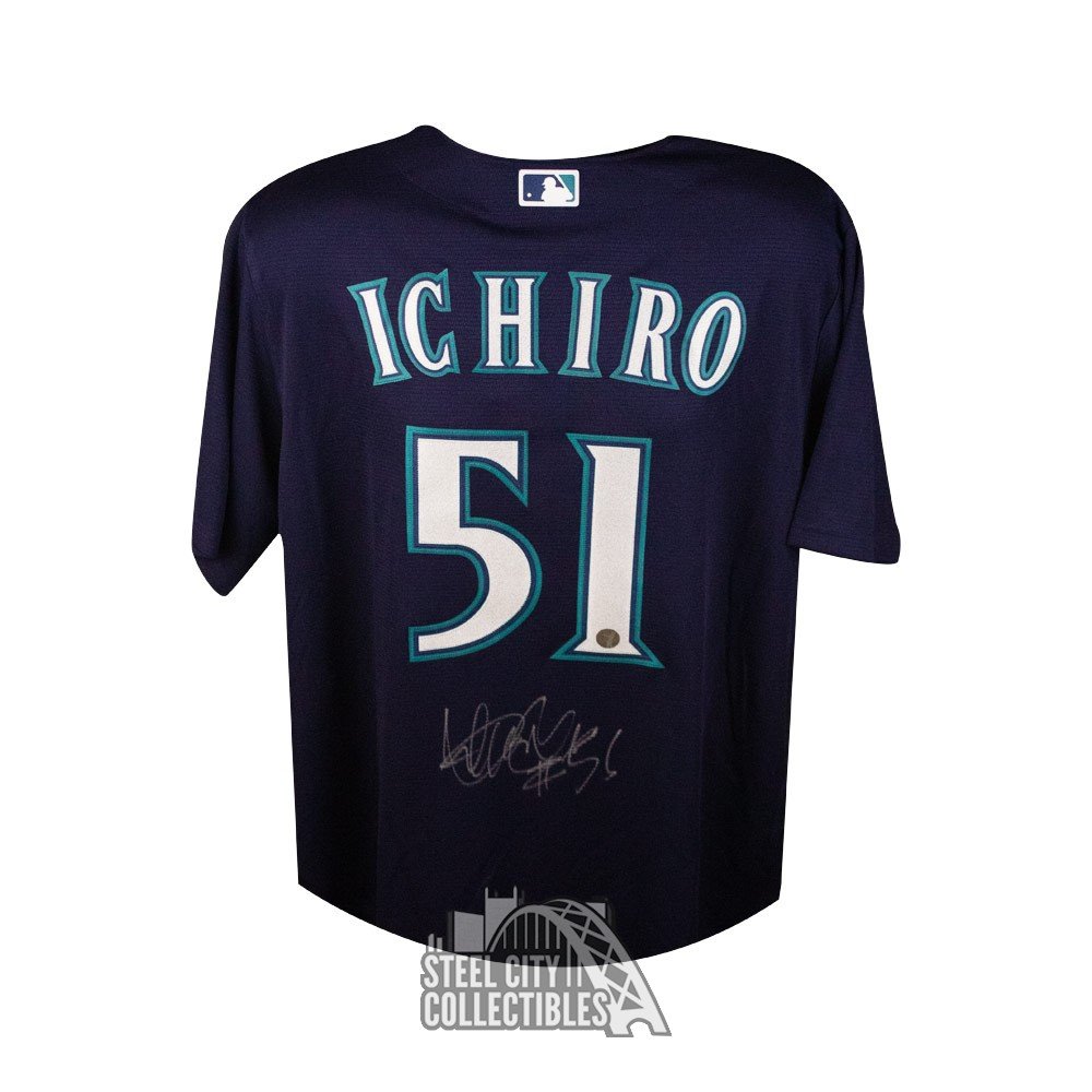 Ichiro Suzuki Autographed Seattle Mariners Majestic Baseball Jersey - Ichiro Hologram