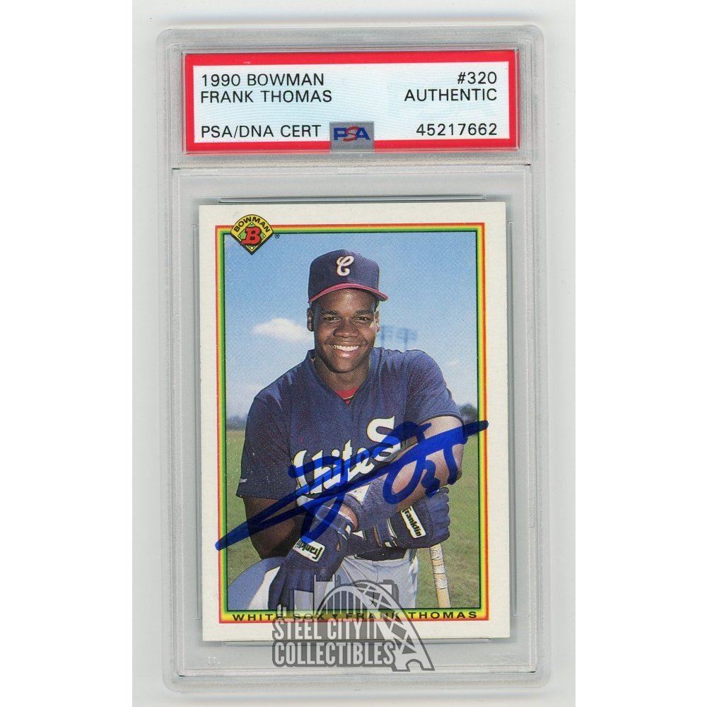 Frank Thomas 1990 Bowman Autographed Rookie Card #320 - PSA/DNA