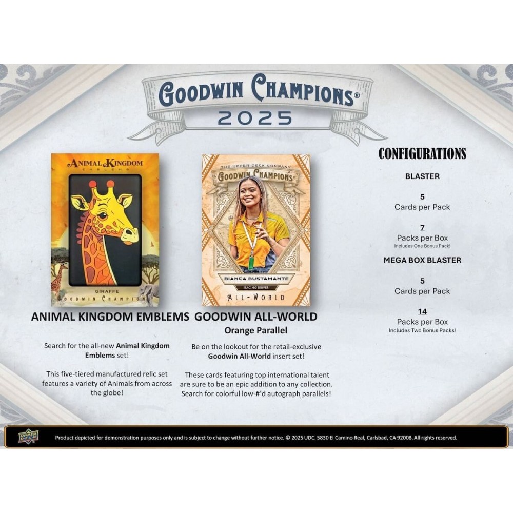 2025 Upper Deck Goodwin Champions Blaster 20-Box Case | Steel City