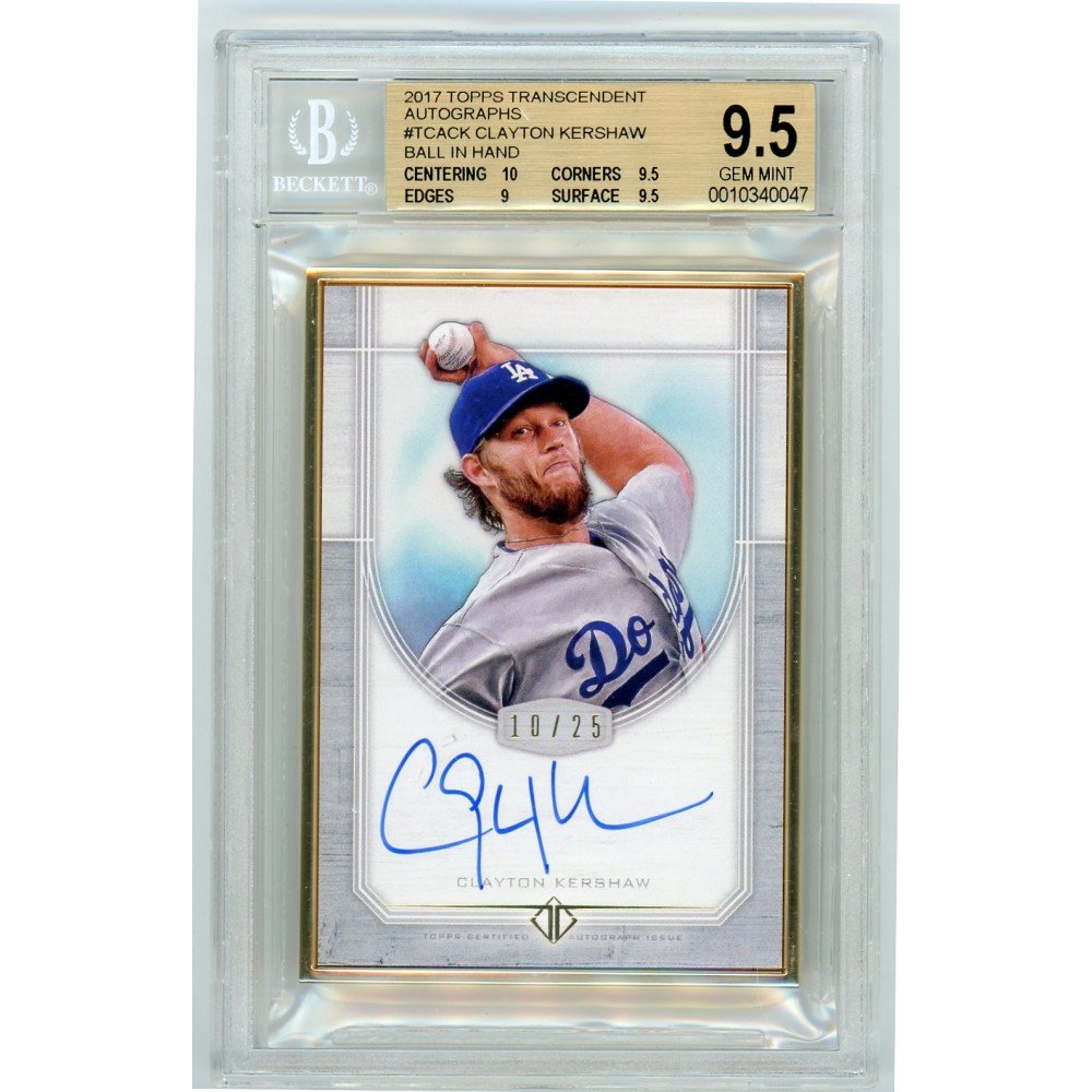 Clayton Kershaw 2017 Topps Transcendent Framed Autograph 10/25 - BGS 9.5