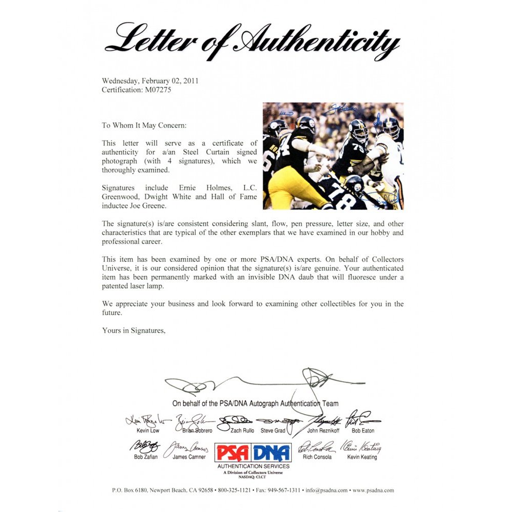 The Steel Curtain Autograph Nameplate Display Case – Pittsburgh Steelers – Football Memorabilia