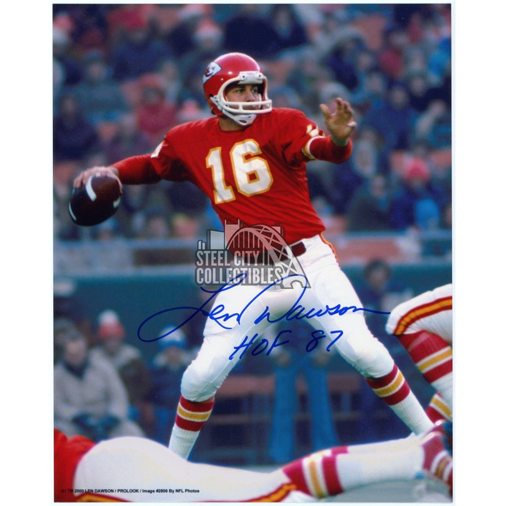 len dawson autographed football