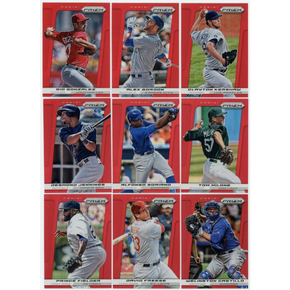 2013 Panini Prizm Baseball 300Card Red Prizm Parallel Base Set Steel