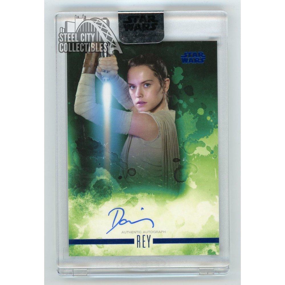 120601 Daisy Ridley Signed 8x10 STAR WARS Topps Photo Rey AUTO BAS WITNESSED COA 