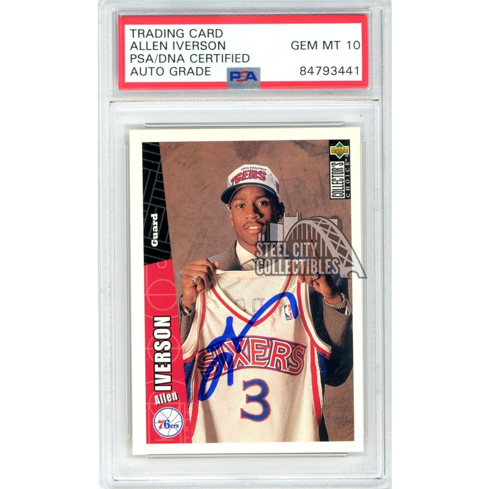 Allen Iverson 199697 Upper Deck Collector Choice Autograph Rookie Card