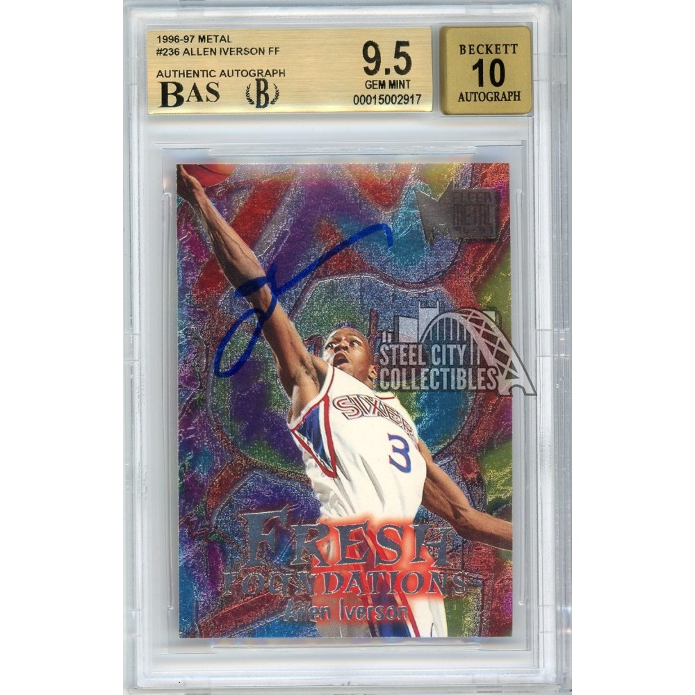 Allen Iverson 1996-97 Fleer Metal Fresh Foundations Autograph