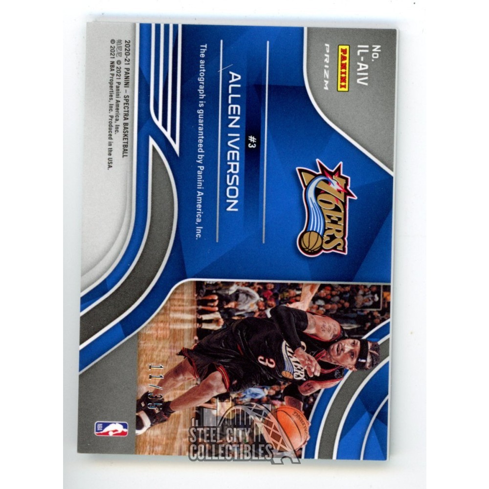 Allen Iverson 2020-21 Panini Spectra Illustrious Autograph Card