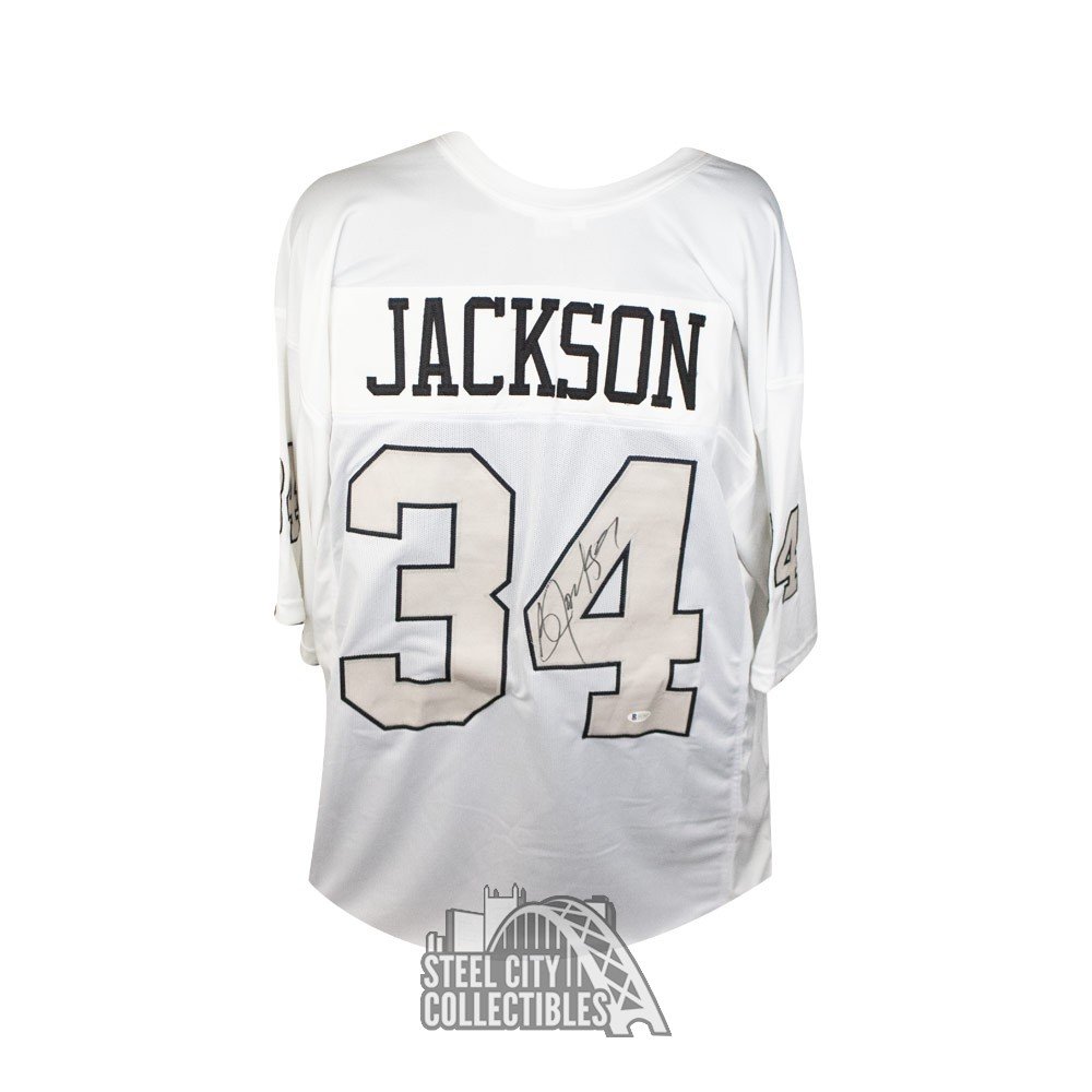 Bo Jackson Autographed Oakland Raiders White Custom Football Jersey - BAS COA