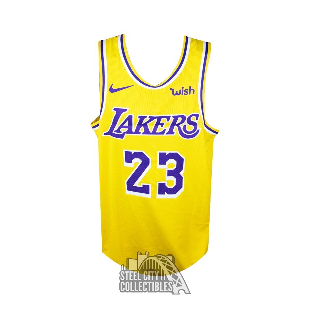 Autographed Los Angeles Lakers LeBron James White Nike Authentic