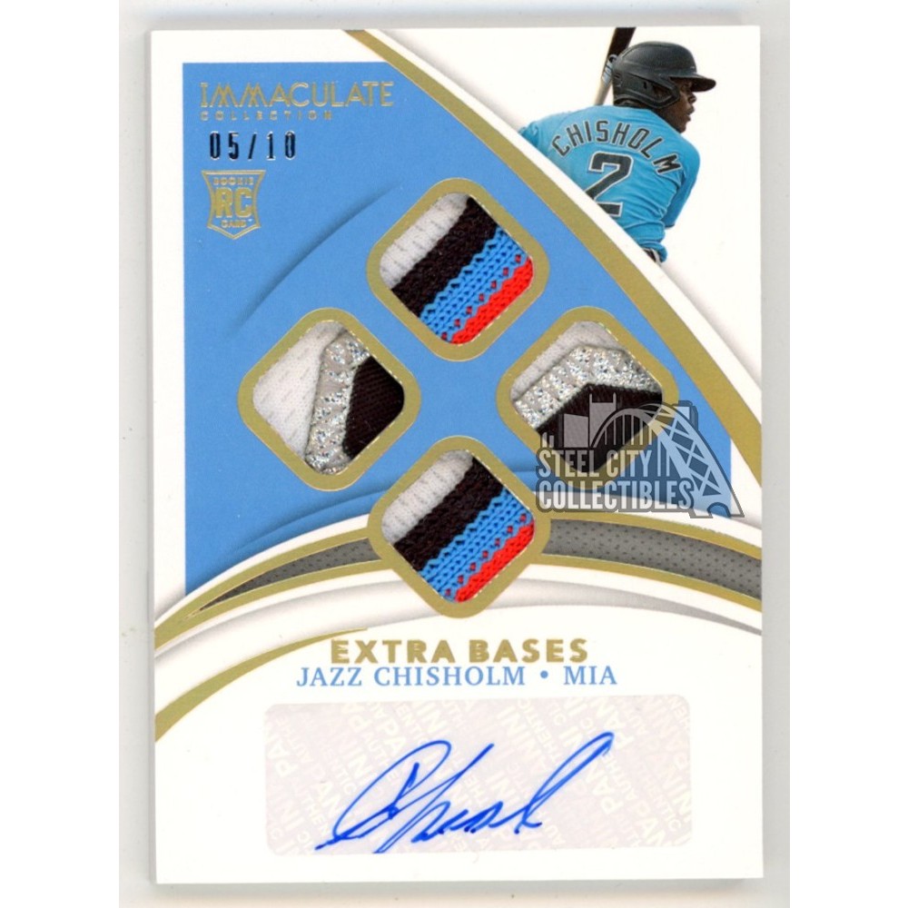Jazz Chisholm 2021 Panini Immaculate Quad Patch Autograph