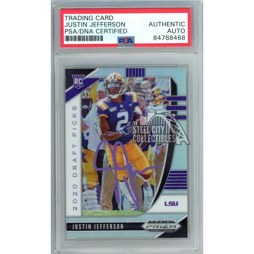 Justin Jefferson 2020 Panini Prizm Draft Silver Autograph RC Card 126