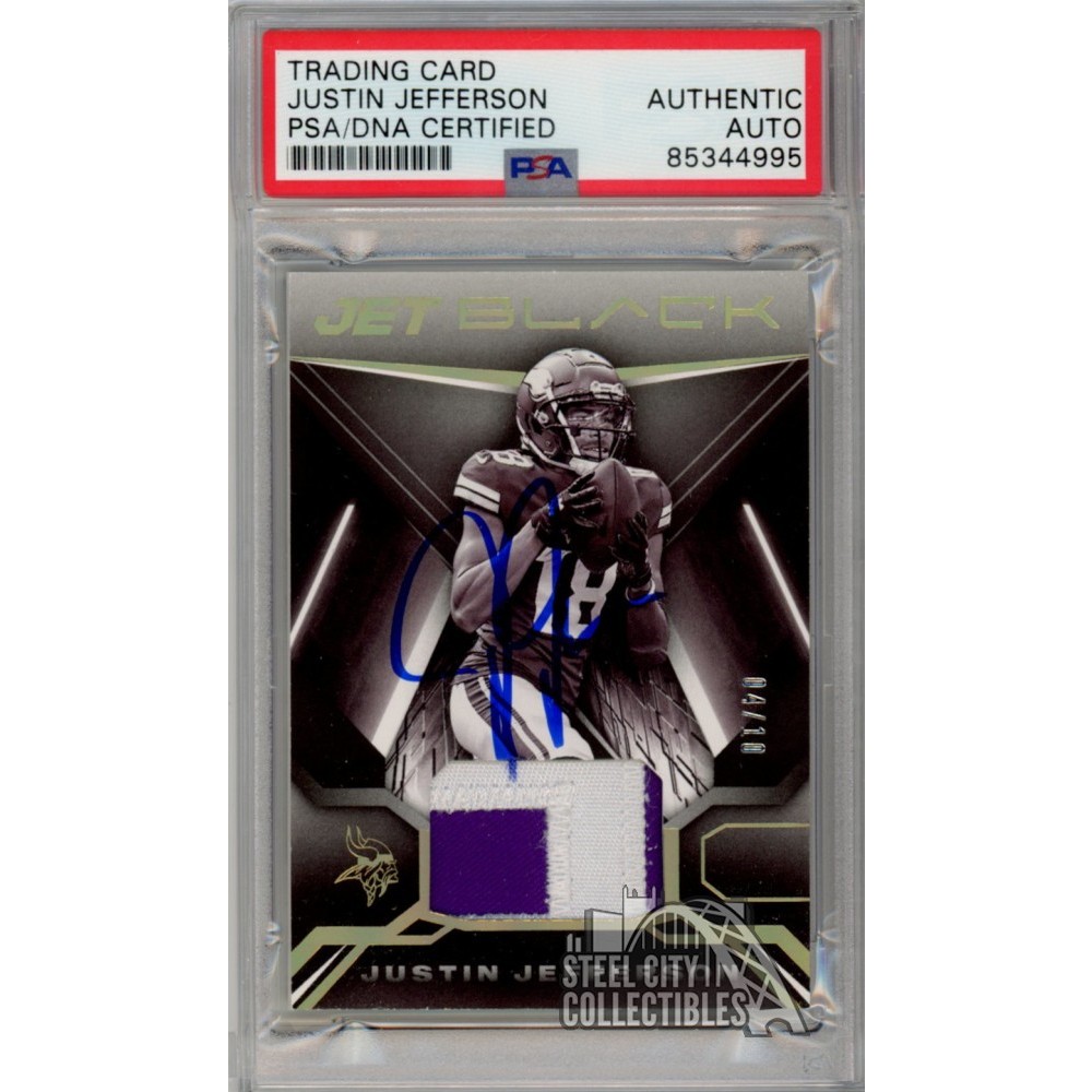Justin Jefferson 2021 Panini Black Autograph Patch Card #JBM-JJ 04/10 ...