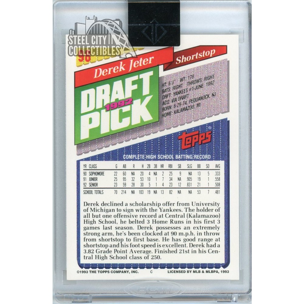 Derek Jeter 2020 Topps Transcendent Captain 1993 Topps Rookie BuyBack Autograph 23/40 | Steel City Collectibles