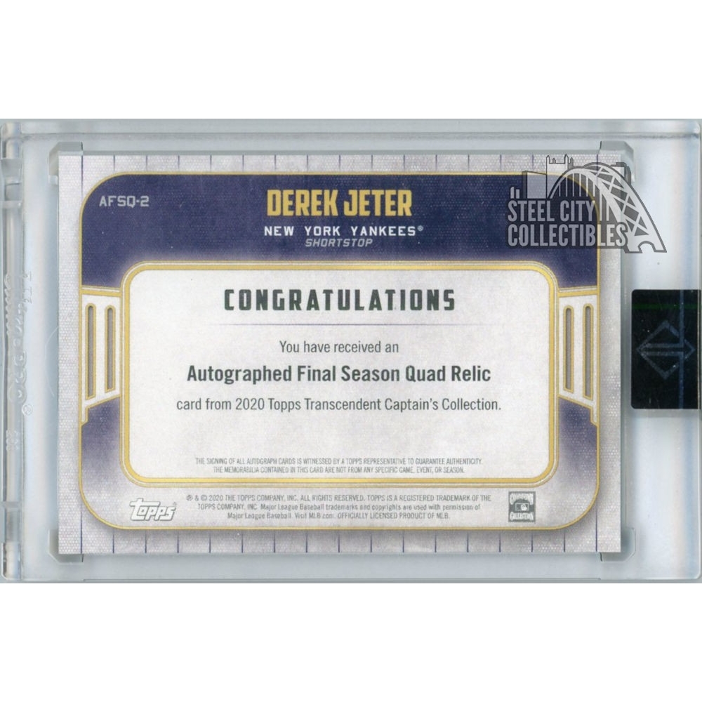Derek Jeter 2020 Topps Update 20 Years of The Captain Commemorative Patches  #20YCC00