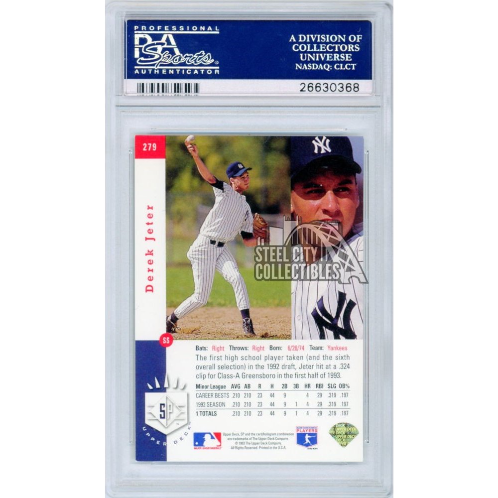 Derek Jeter 1993 Upper Deck SP Baseball Foil Rookie Card #279 - PSA 8.5  NM-MT | Steel City Collectibles