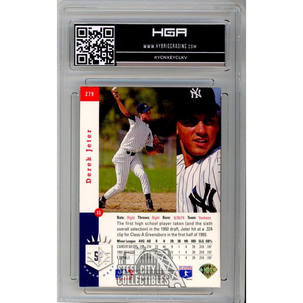 Derek Jeter 1993 Upper Deck SP Foil Rookie Card #279 HGA NM-MT