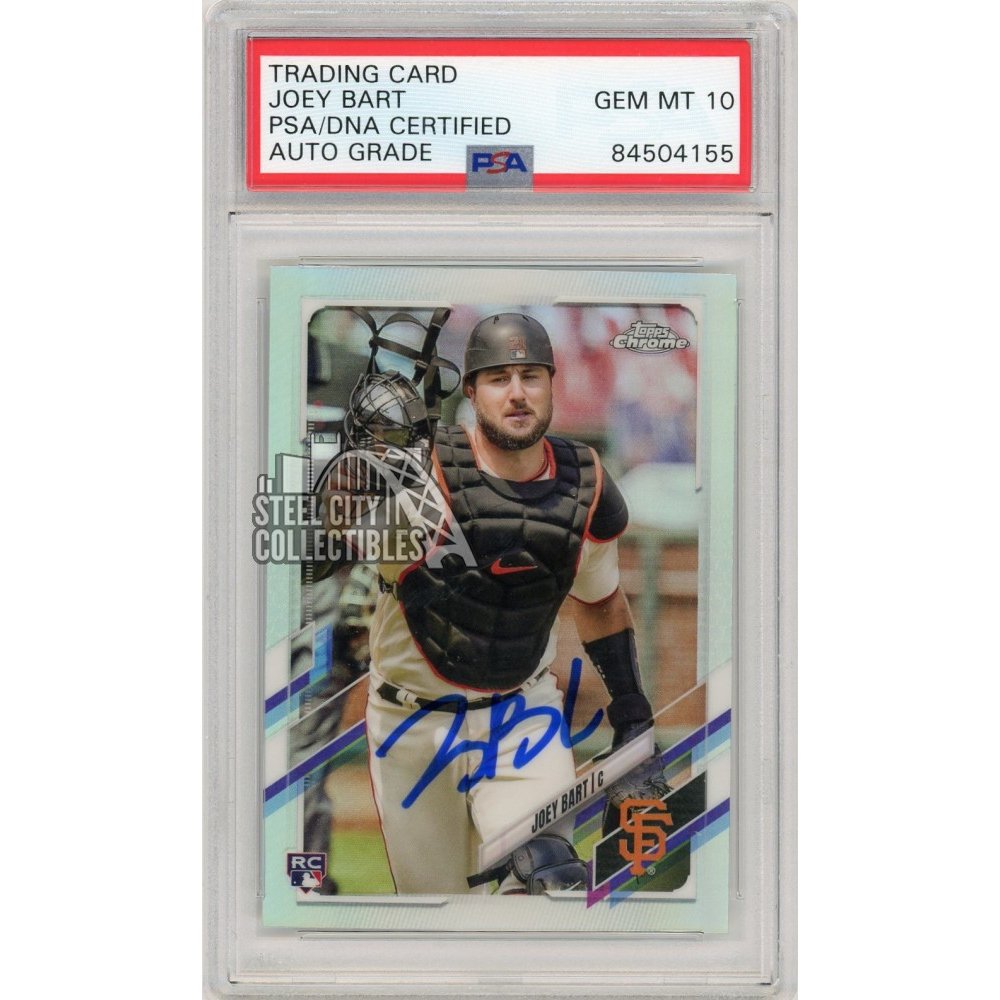 Joey Bart 2021 Topps Chrome Autographed Rookie Refractor Card #109