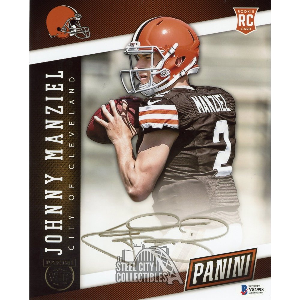 Johnny Manziel Autographed Cleveland Browns 8x10 Photo Panini Authentics 