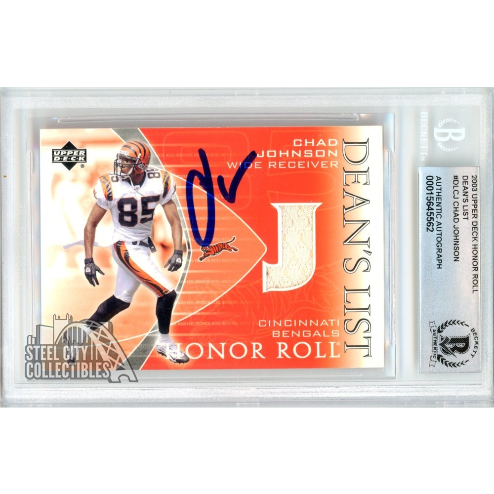 Chad Johnson 2003 Upper Deck Dean's List Autograph Jersey Card #DL-CJ ...