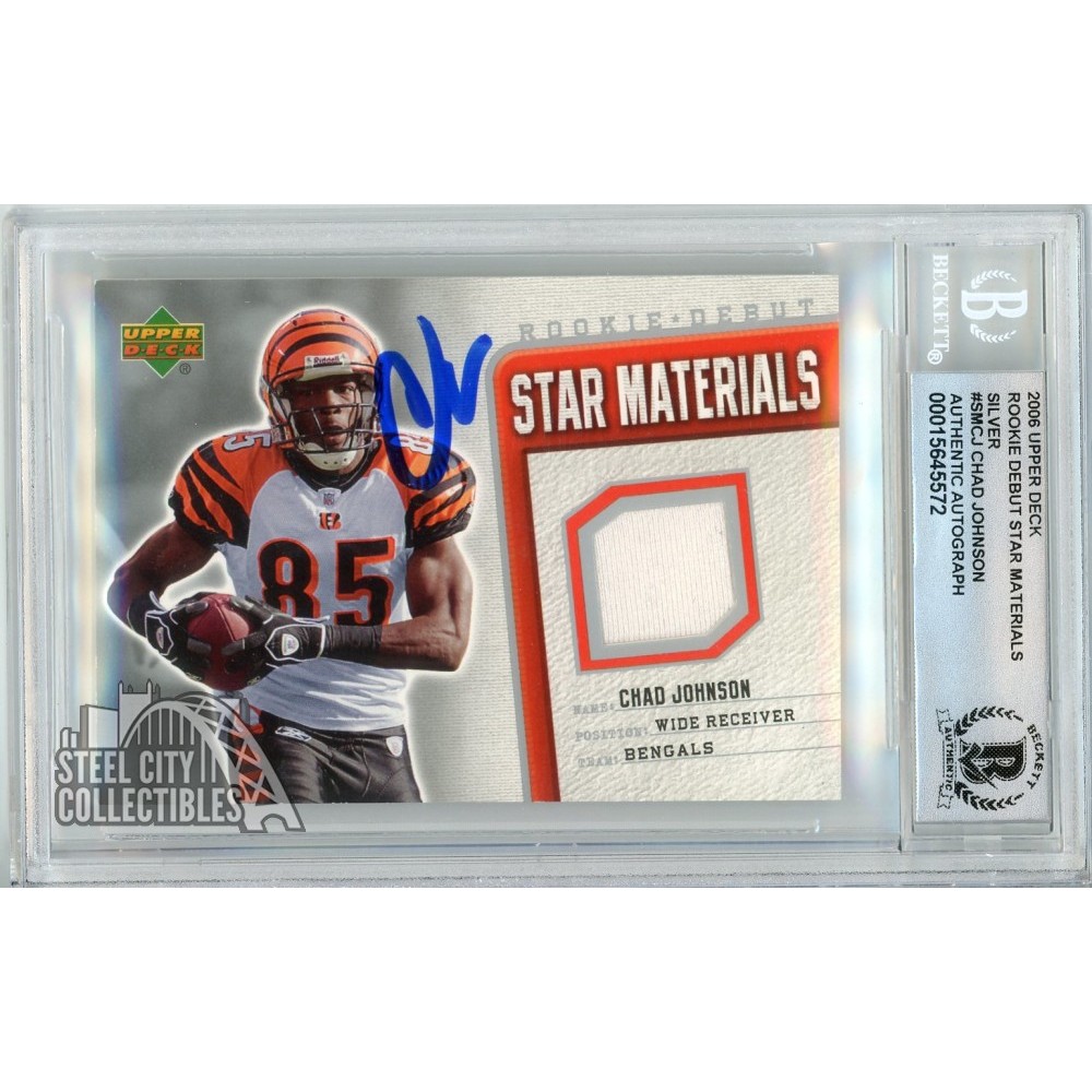 Chad Johnson 2006 Upper Deck Materials Autograph Jersey Card #SM-CJ BAS ...