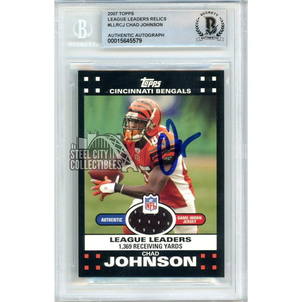 Chad Johnson 2007 Topps Autograph Jersey Card #LLR-CJ BAS 10 | Steel ...