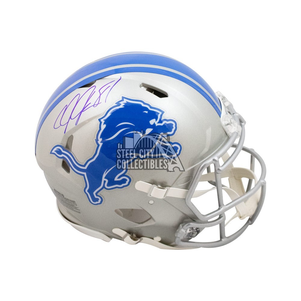 Calvin Johnson Autographed Lions Speed Authentic Full-Size Football Helmet  - JSA COA (Blue Ink)