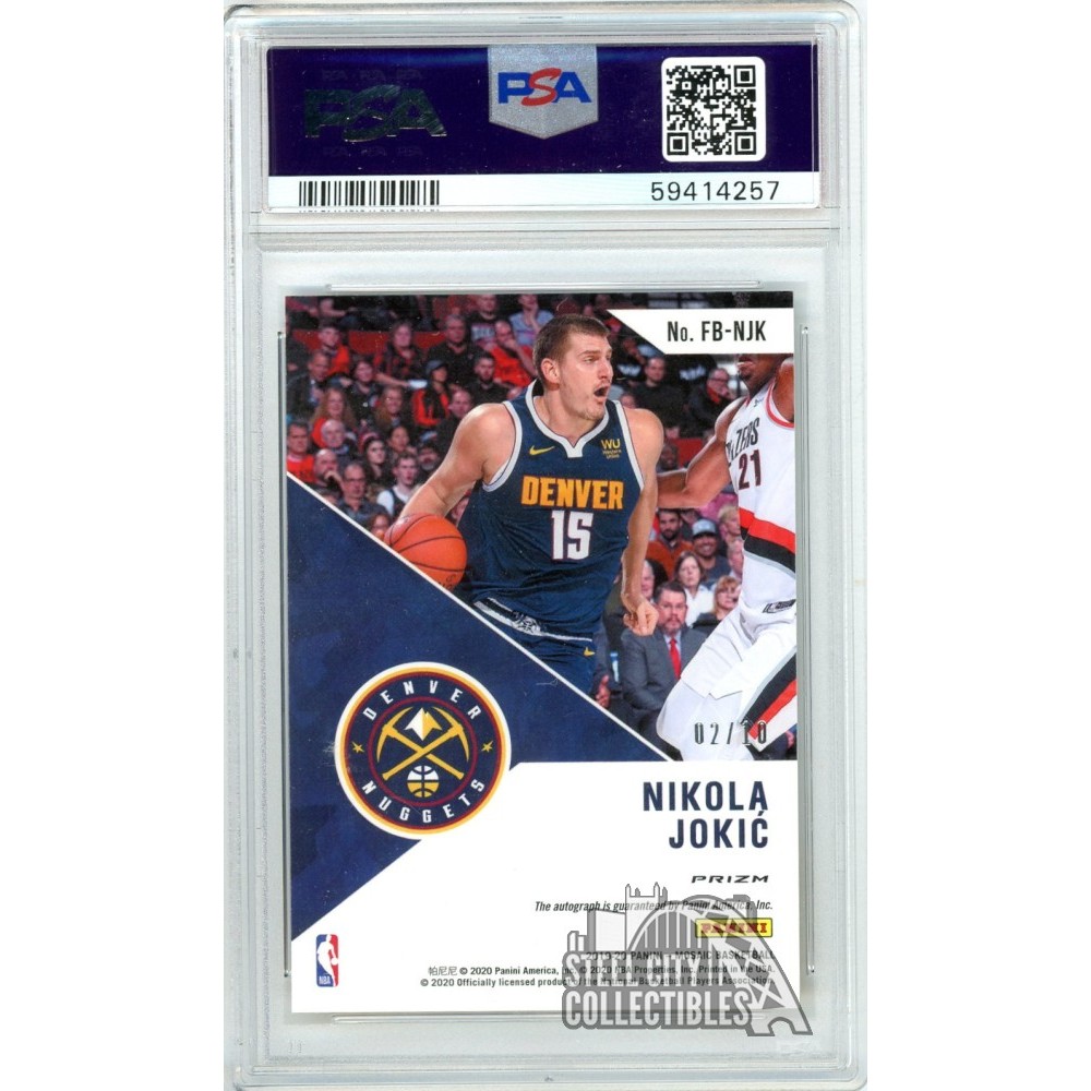 Nikola Jokic 2019-20 Panini Mosaic Fast Break Gold Autograph Nikola Jokic 2019-20 Panini Mosaic Fast Break Gold Autograph