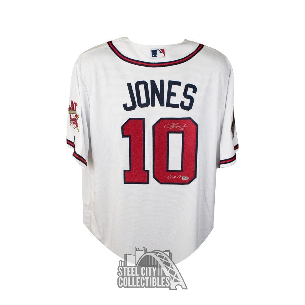 chipper jones autographed jersey