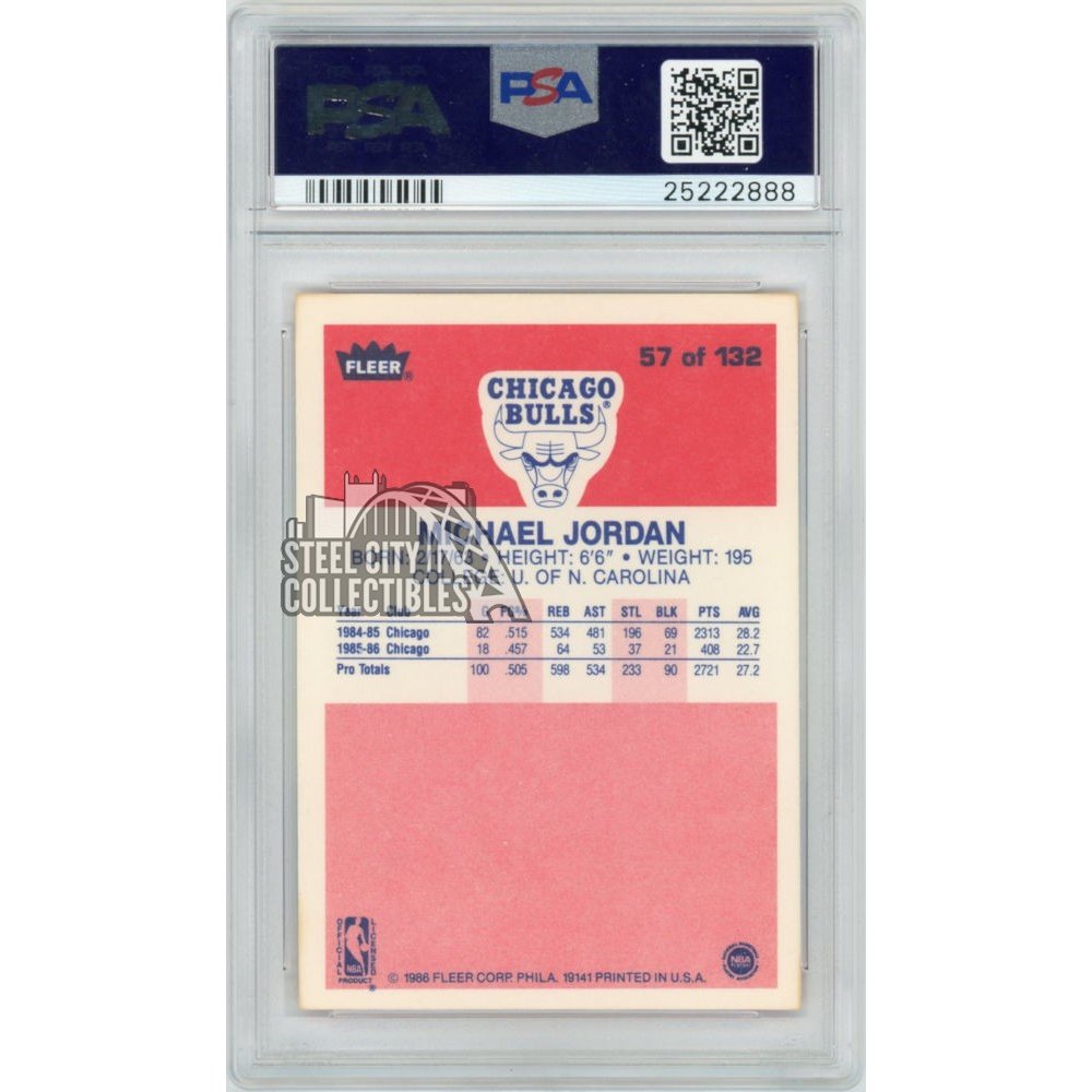 1986/87 Fleer #57 Michael Jordan Rookie Card, PSA/DNA GEM MT 10, The  Games, 2021