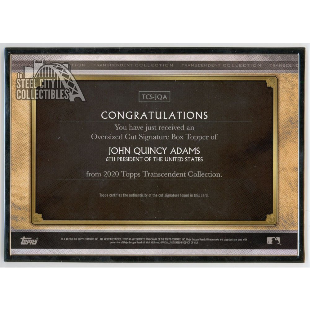 その他 Leaf Cut Sign. John Qunicy Adams 1 of 1 2024 Leaf Metal Presidents JOHN QUINCY ADAMS 1/1 Gold Vinyl