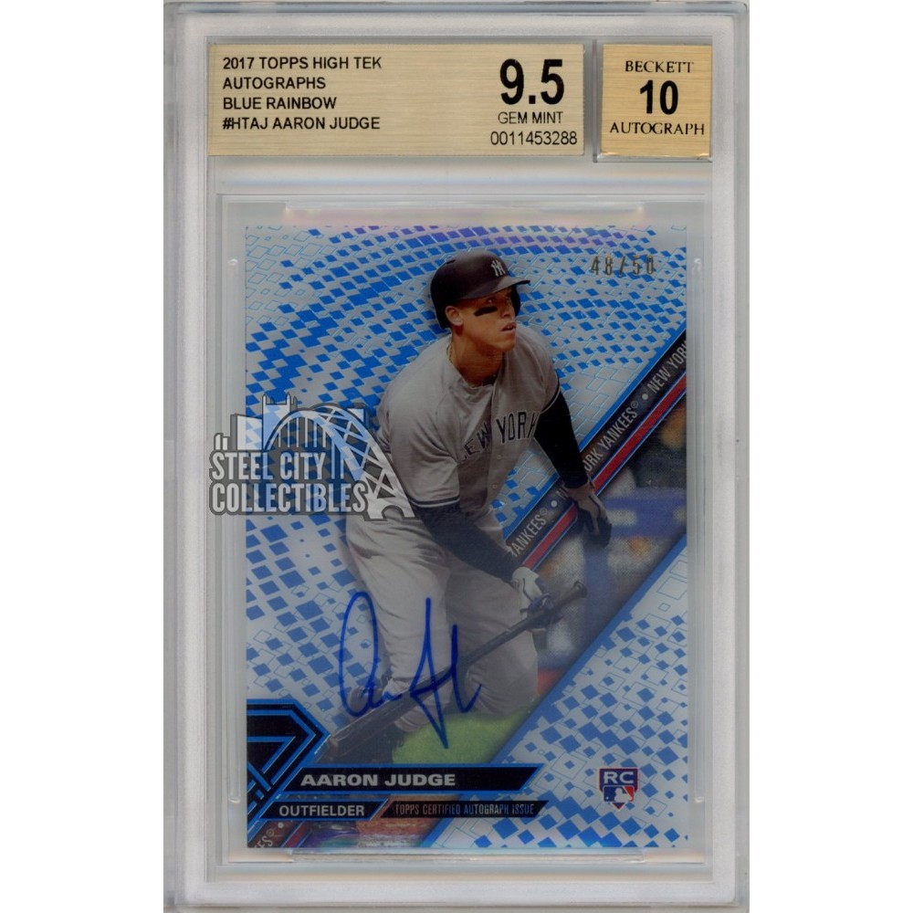 Aaron Judge 2017 Topps High Tek Blue Autograph Rookie Card Aaron Judge 2017 Topps High Tek Blue Autograph Rookie Card