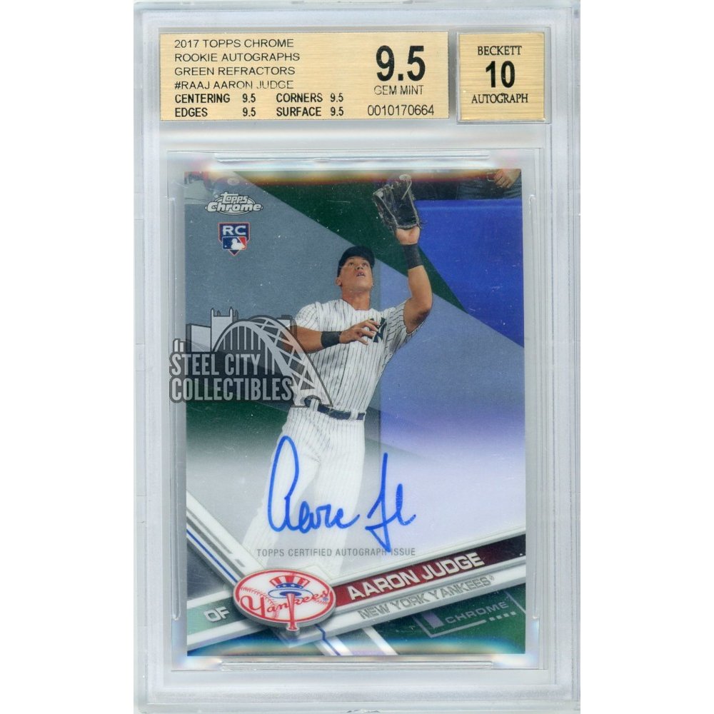 Aaron Judge 2017 Topps Chrome Rookie Green Refractor Autograph 95 