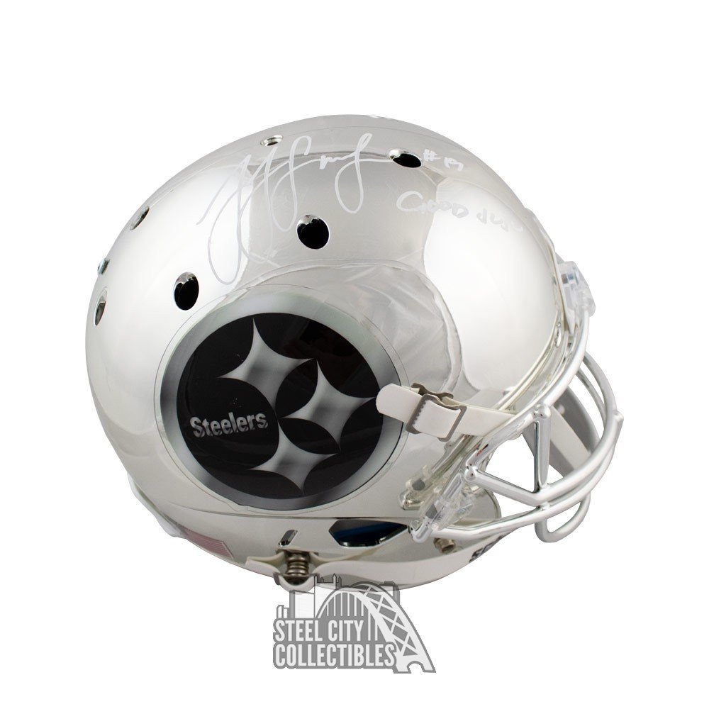 juju smith schuster autographed helmet JuJu Smith-Schuster Good JuJu Autographed Custom Full-Size Football Helmet