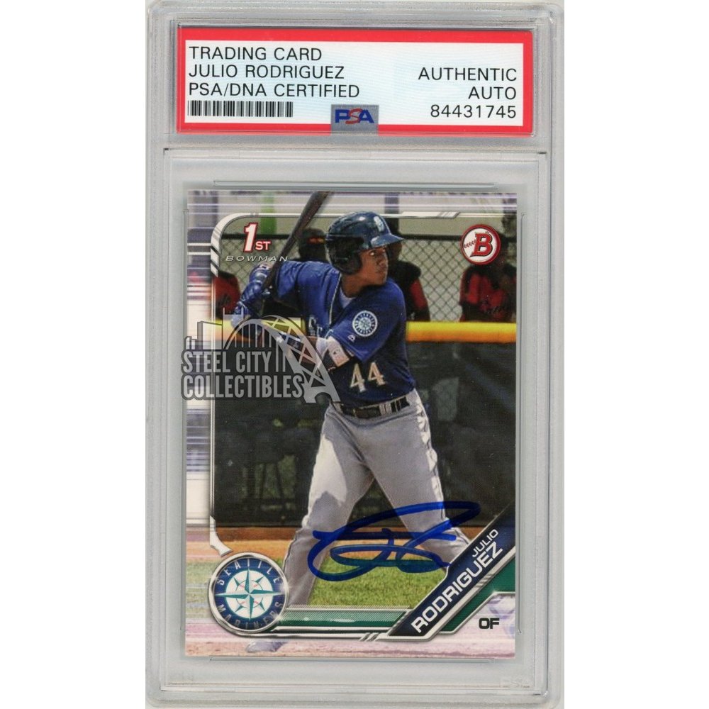 Julio Rodriguez 2019 Bowman Autographed Card BP33 PSA/DNA Steel