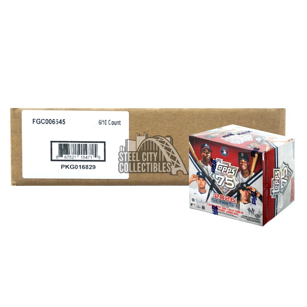 2026 Topps Series 1 Baseball Hobby Jumbo 6-Box Case | Steel City