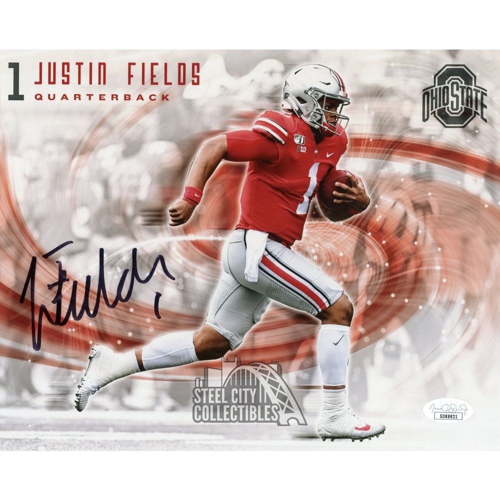 Justin Fields Autographed Ohio State 8x10 Photo - JSA COA (Horizontal)