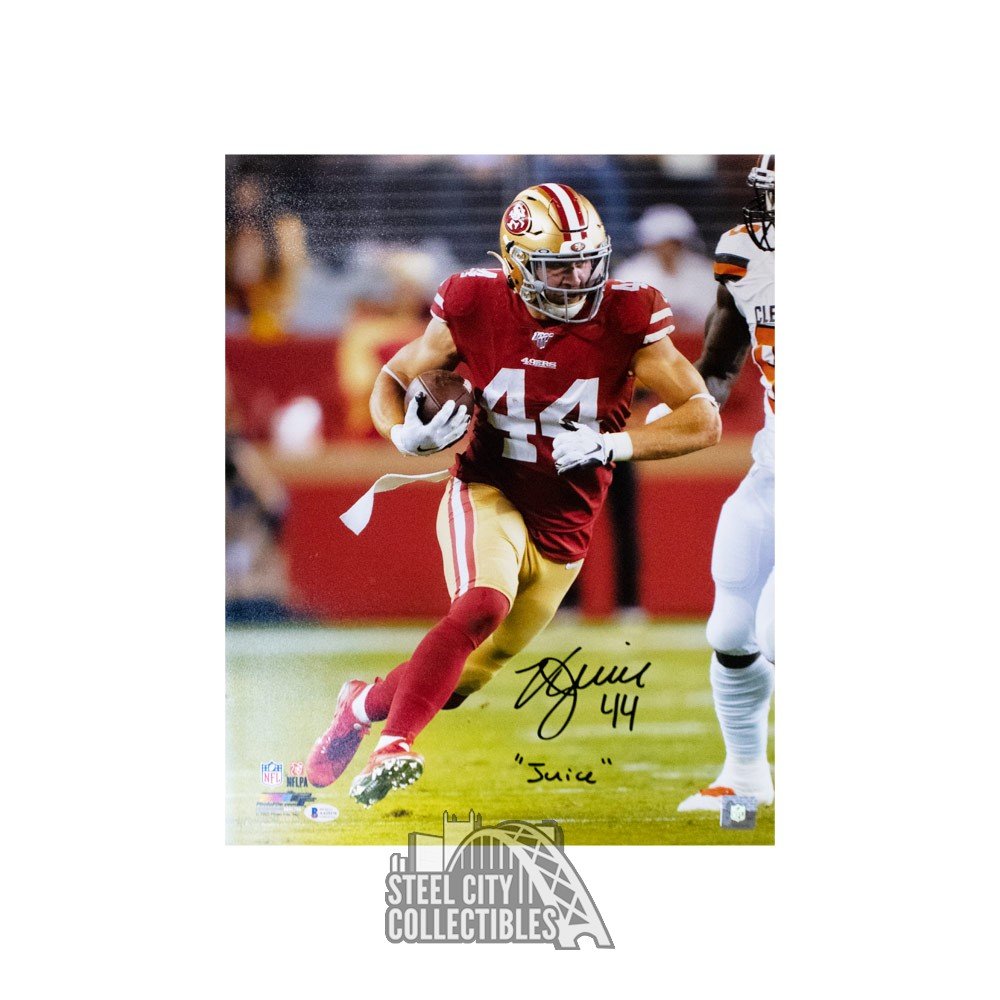 Kyle Juszczyk Juice Autographed San Francisco 49ers 16x20 Photo - BAS COA (Red Jersey)