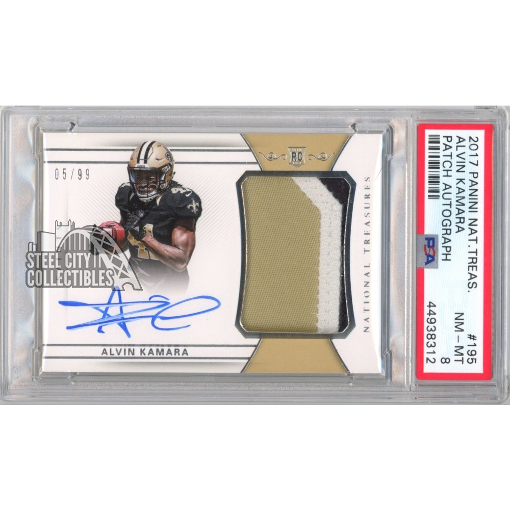 Alvin Kamara 2017 National Treasures Autograph Rookie Patch Card