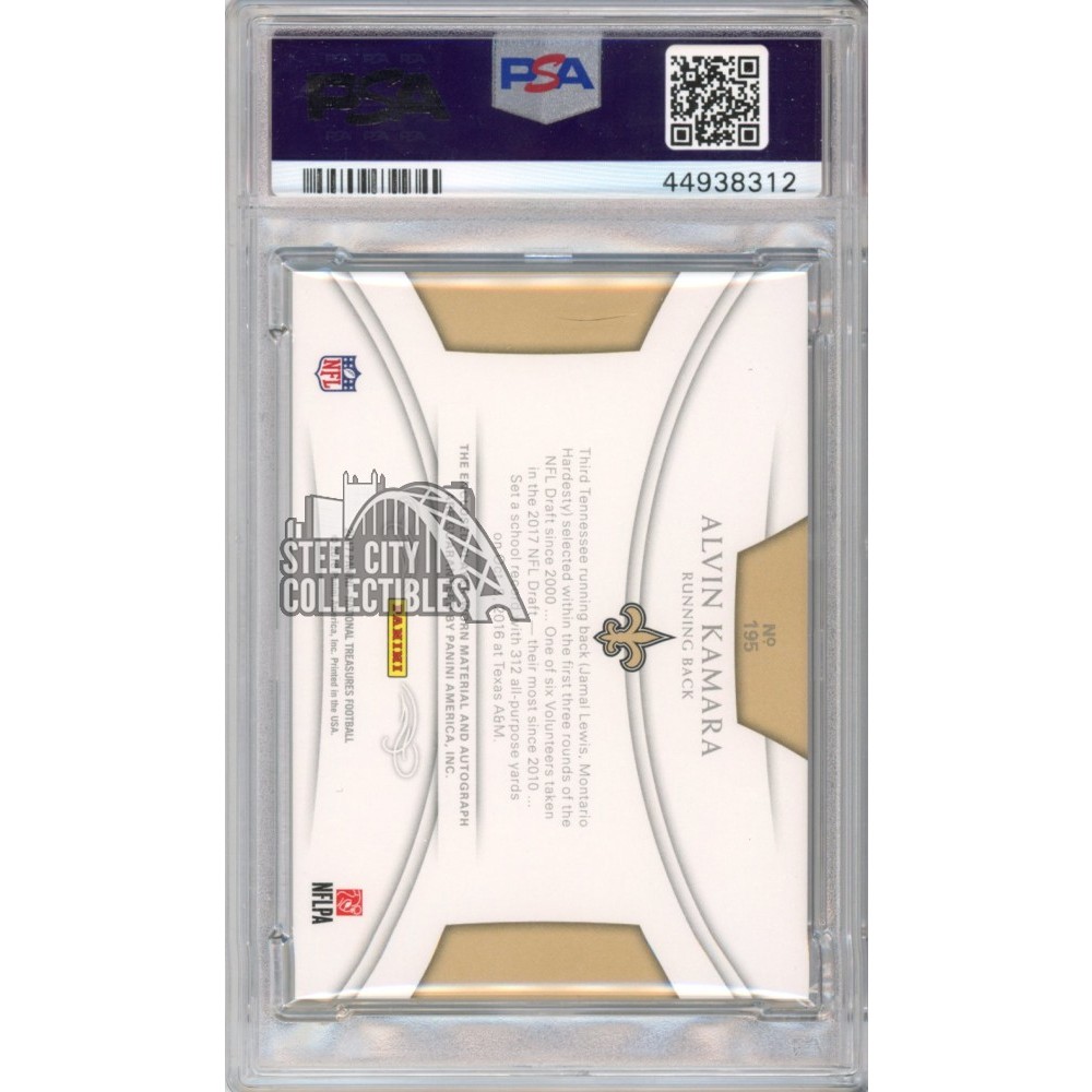Alvin Kamara 2017 National Treasures Autograph Rookie Patch Card