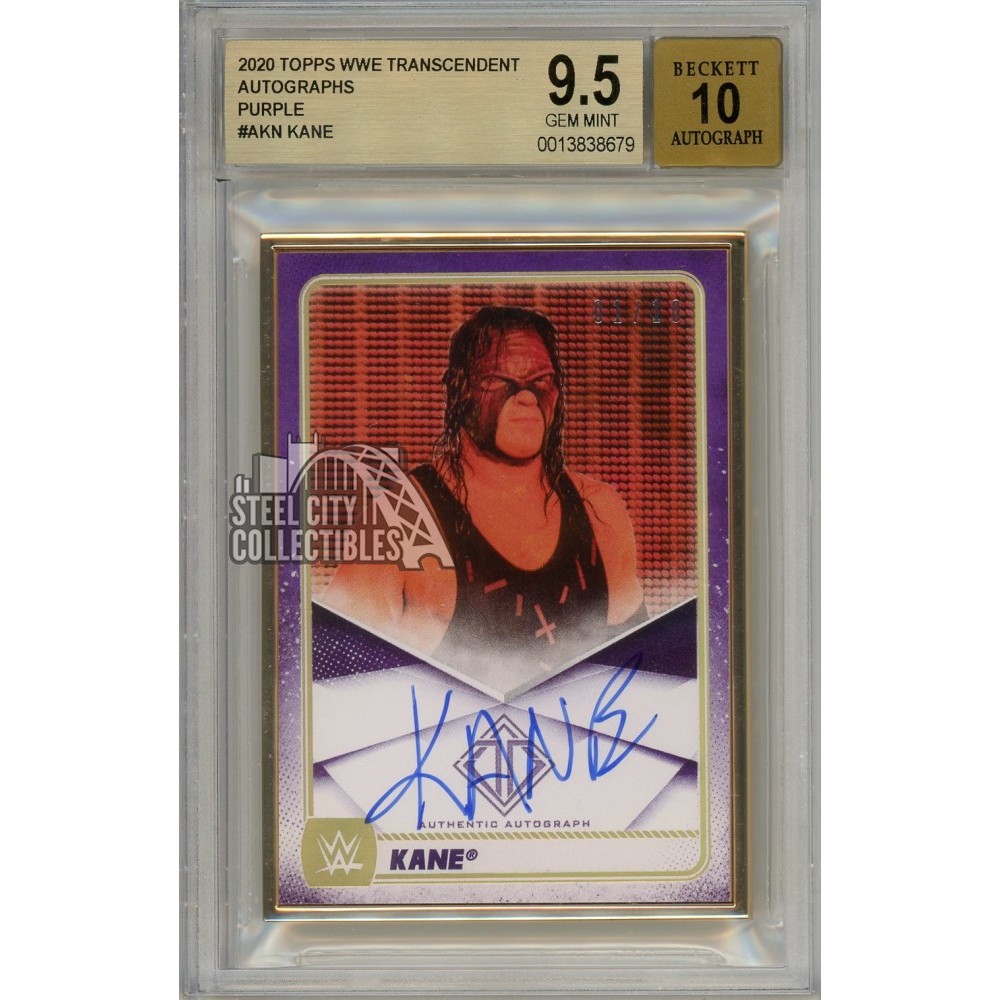 Kane Autograph Kane 2020 Topps Transcendent WWE Purple Autograph Card 01/10 BGS 9.5 ...