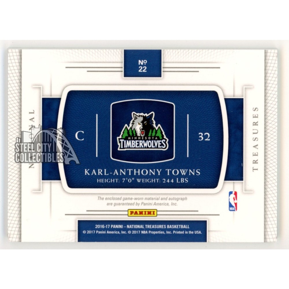 Karl-Anthony Towns 2016-17 Panini National Treasures Autograph