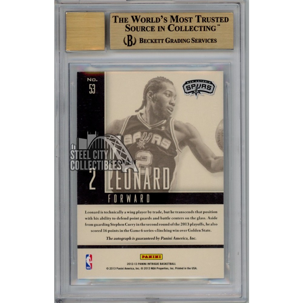 Kawhi Leonard 2012-13 Panini Intrigue Autograph Rookie Card #53 22