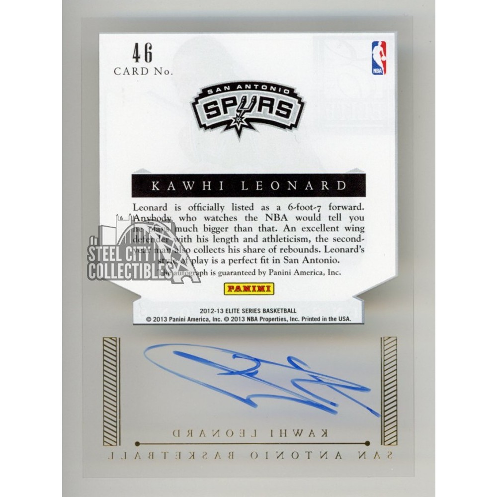 Panini Kawhi Leonard 直筆サイン KAWHI LEONARD 2012-13 PANINI THREADS ROOKIE RC AUTOGRAPH ON