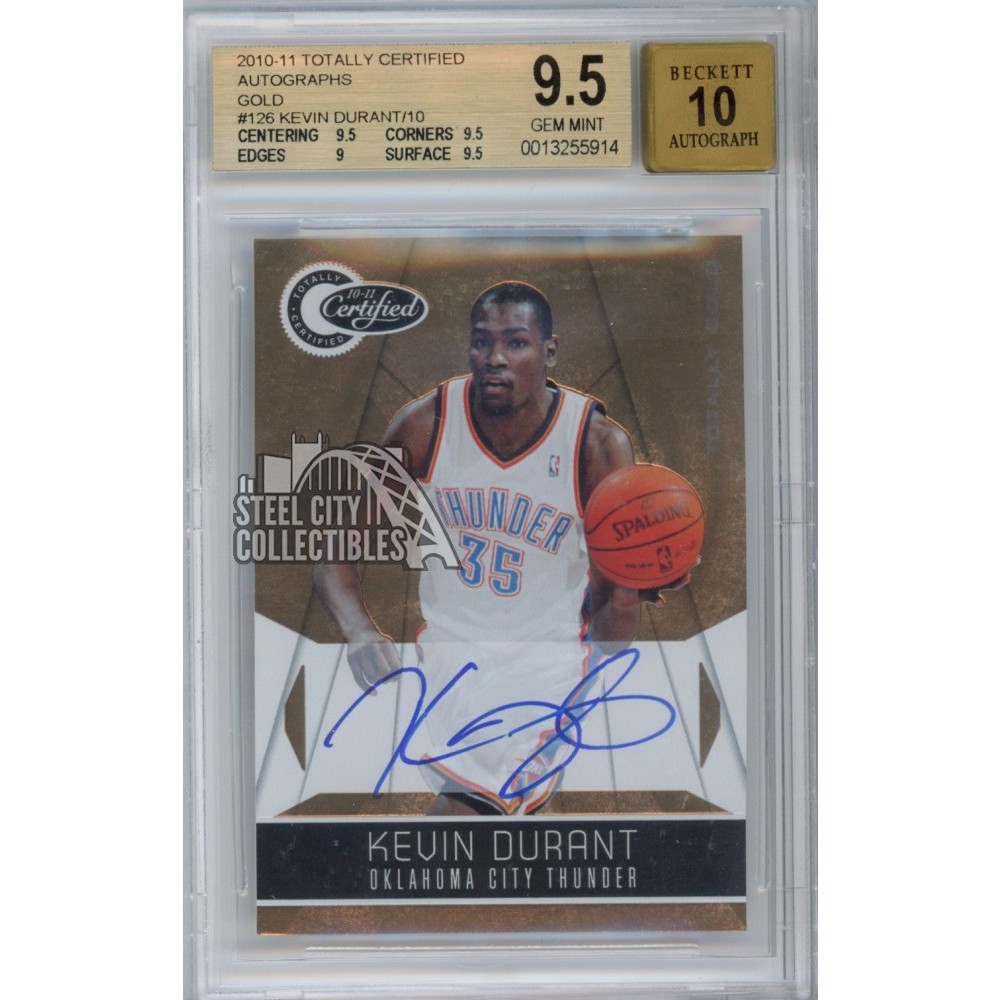 Kevin Durant 2010-11 Totally Certified Gold Autograph Card #126 6