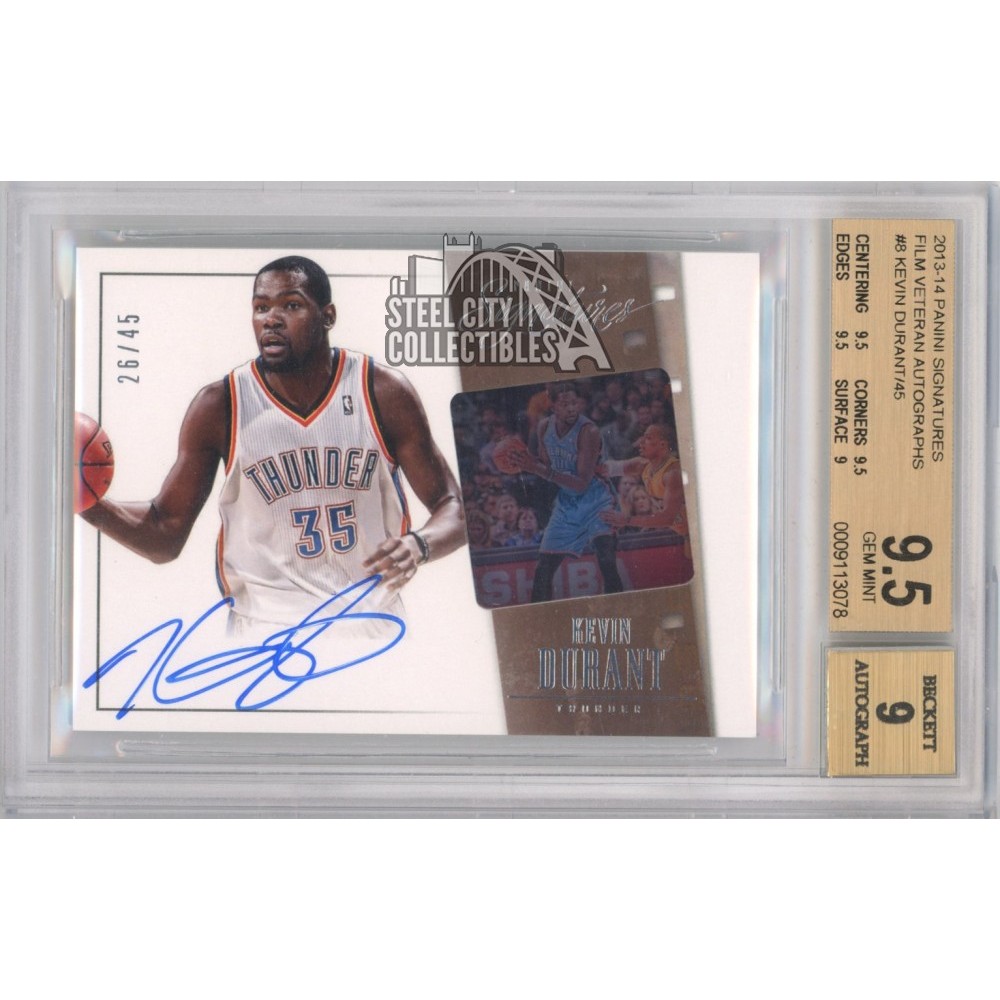 Kevin Durant 2013-14 Panini Signature Autograph Card #8 26/45 BGS