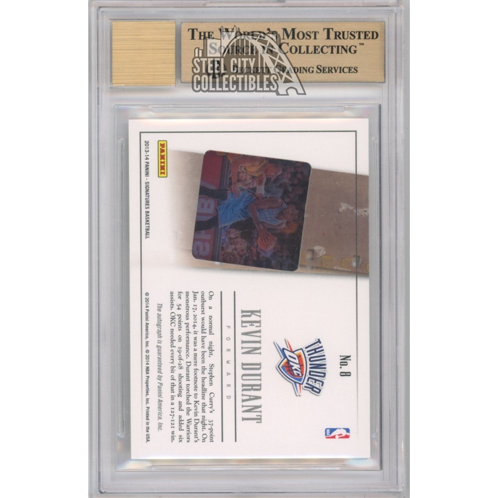 Kevin Durant 2013-14 Panini Signature Autograph Card #8 26/45 BGS