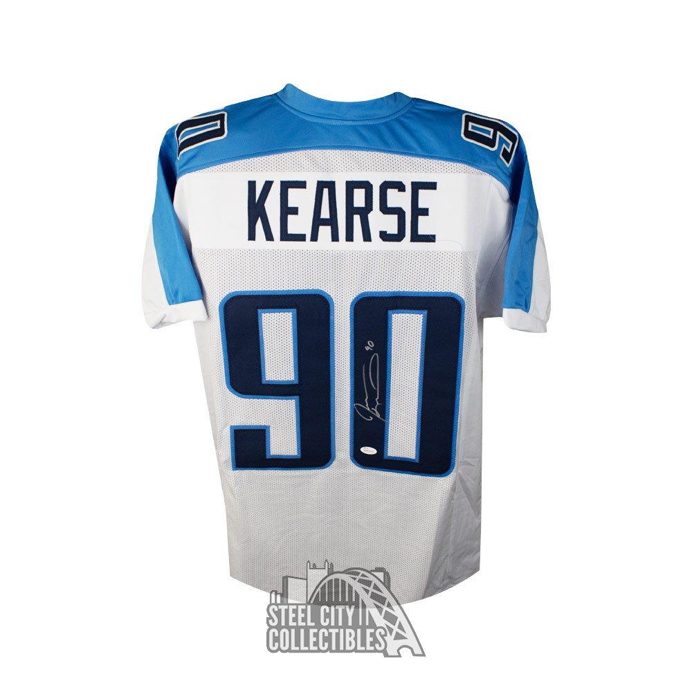 Jevon Kearse Autographed Tennessee Titans Custom White Football Jersey - JSA COA